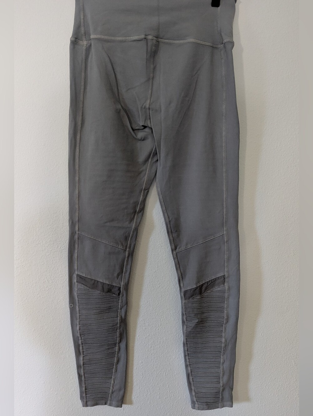 Alo Grey Ribbed Panel Leggings